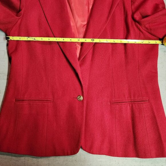 Stephen Douglas womens red blazer 100% new wool anchor design buttons holiday - Picture 4 of 8